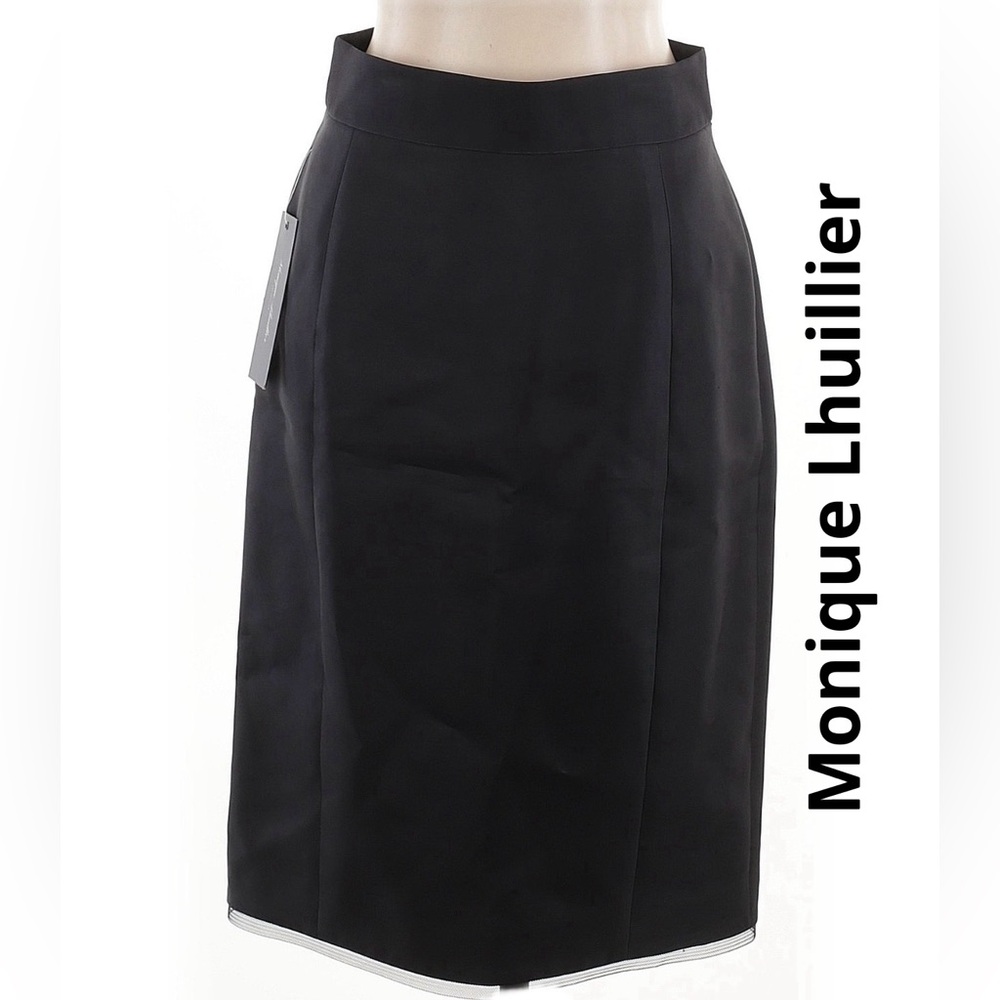 Monique Lhuillier Black Skirt. Silk & Wool. Size 12. Retails $995 New!